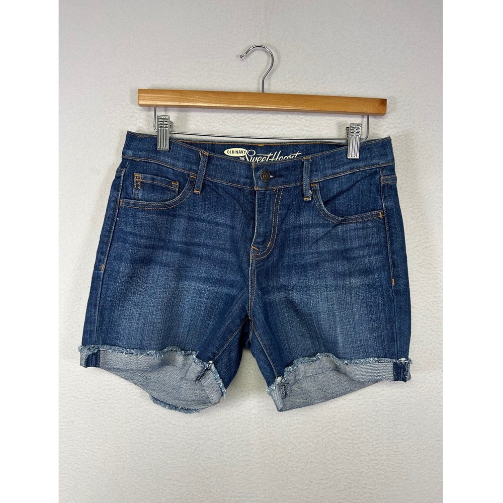 Casual Boho Old Navy Womens Size 2‎ Blue Denim Sweetheart Raw Hem Jean Shorts